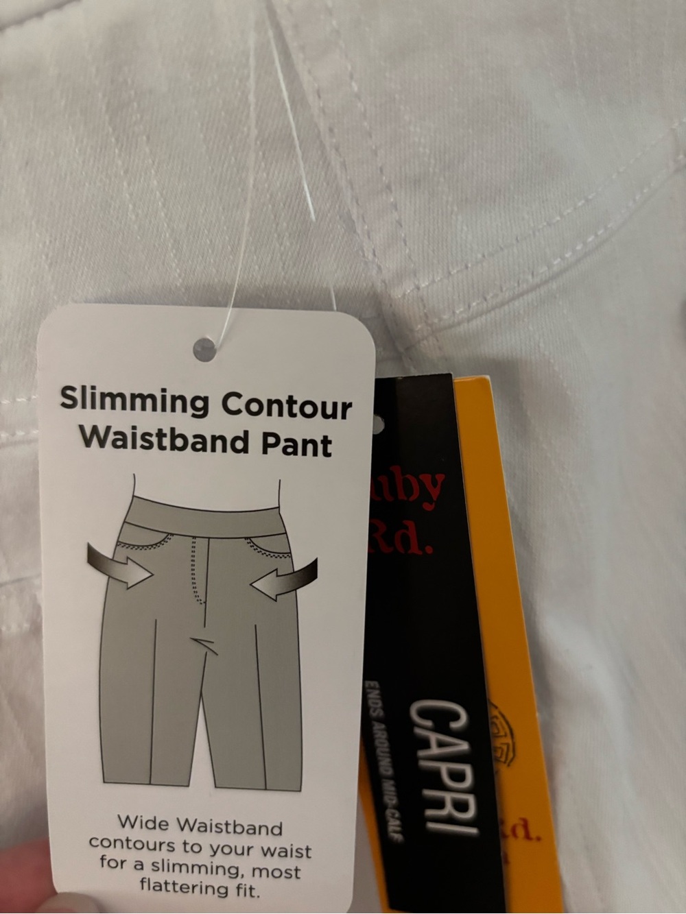 Ruby Rd. White Pull-On Crop Pants - Picture 4 of 9